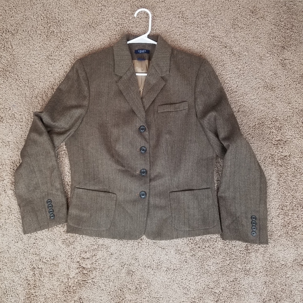 Chaps 100% Wool Button Front Blazer - image 7